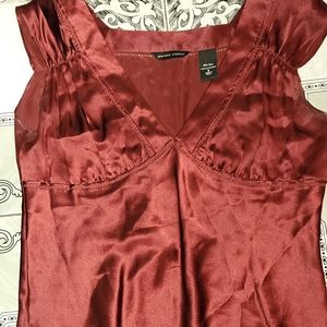 NY & CO Sexy Wine Silk Shell S